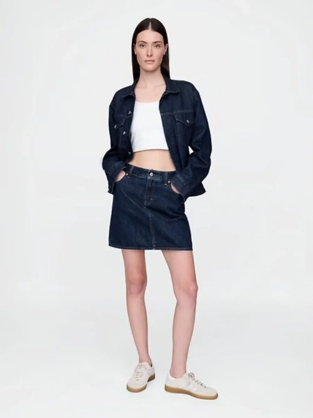 Gap 1969 Jean Mini Skirt Dark Wash Denim 5 Pocket Style Size 10 Y2K Minimalist